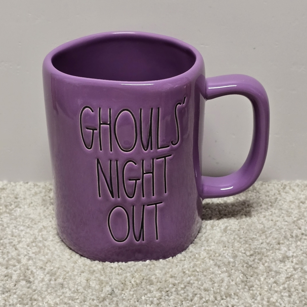 Rae Dunn Purple GHOULS NIGHT OUT Halloween mug